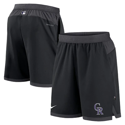Men's Nike Black Colorado Rockies Authentic Collection Flex Vent Performance Shorts