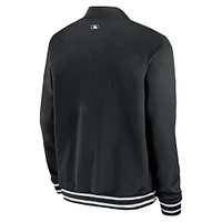 Men's Nike Black Colorado Rockies Authentic Collection Full-Zip Bomber Jacket