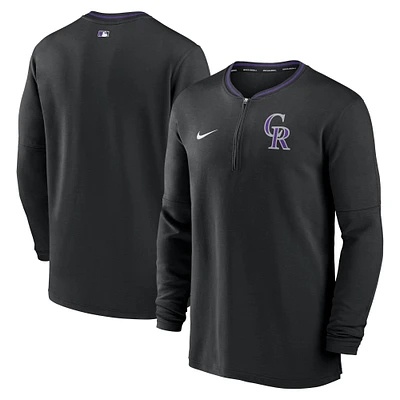 Men's Nike Black Colorado Rockies Authentic Collection Performance Half-Zip Top