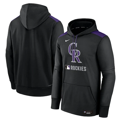 Men's Nike Black Colorado Rockies Authentic Collection Performance Pullover Hoodie