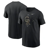 Men's Nike Black Colorado Rockies Camo Logo T-Shirt