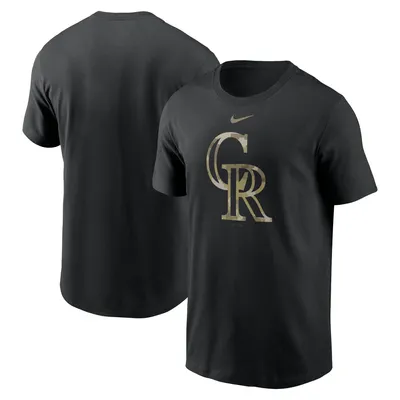Men's Colorado Rockies Fanatics Branded Black Hometown Logo T-Shirt