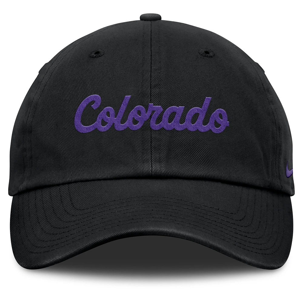 Men's Nike Black Colorado Rockies Club Adjustable Hat