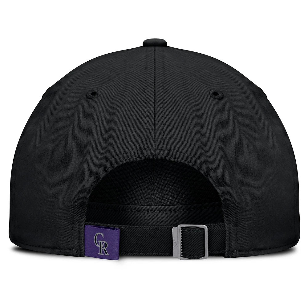Men's Nike Black Colorado Rockies Club Adjustable Hat