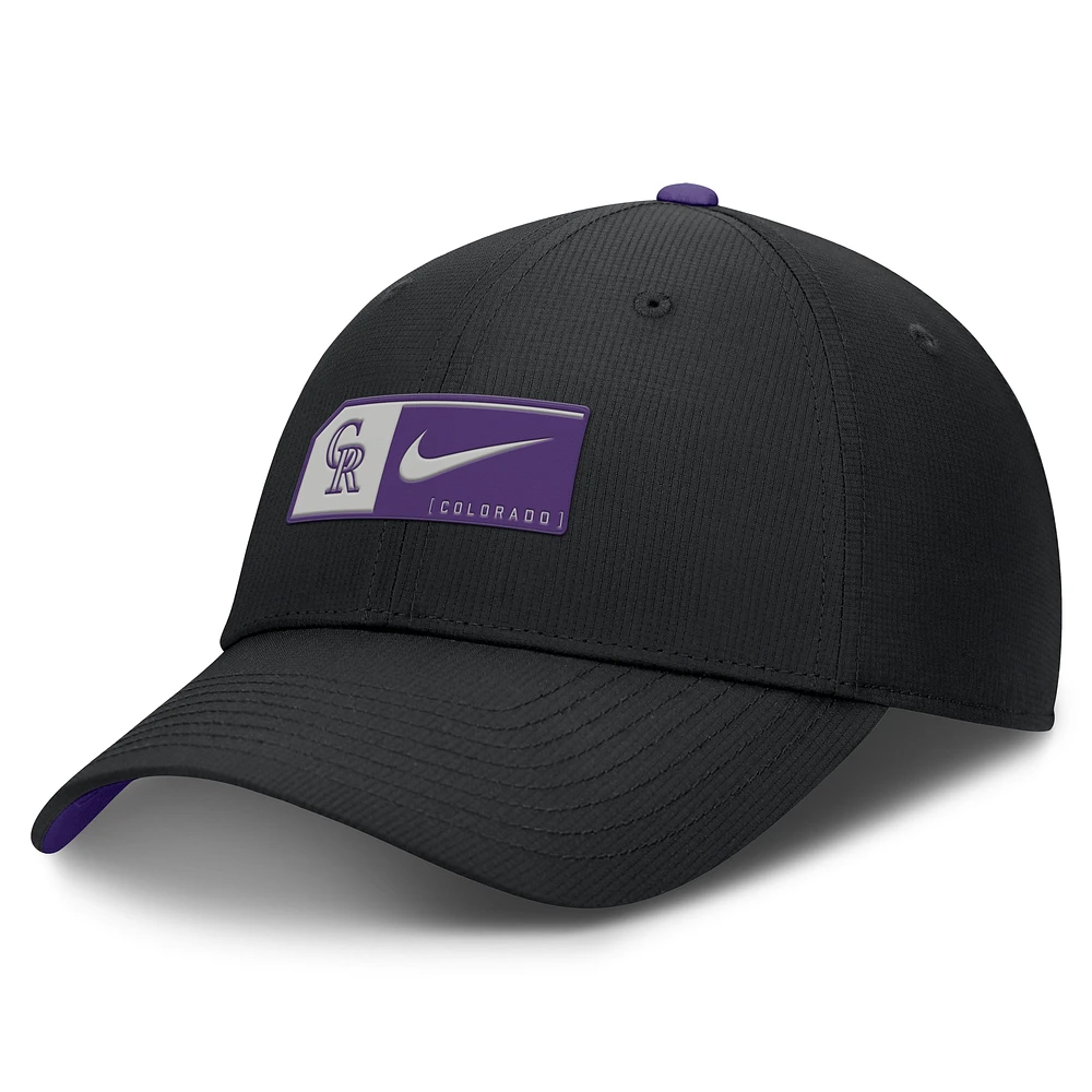 Men's Nike Black Colorado Rockies Club Primetime Adjustable Hat
