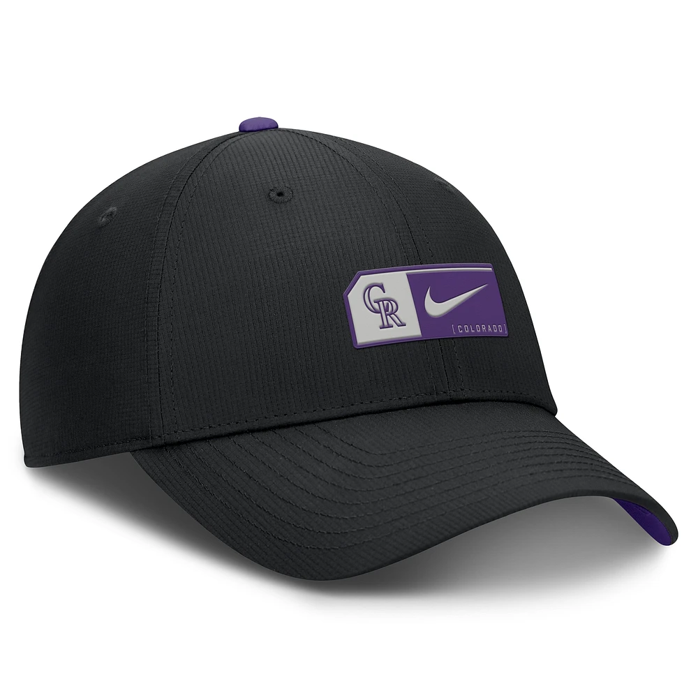 Men's Nike Black Colorado Rockies Club Primetime Adjustable Hat