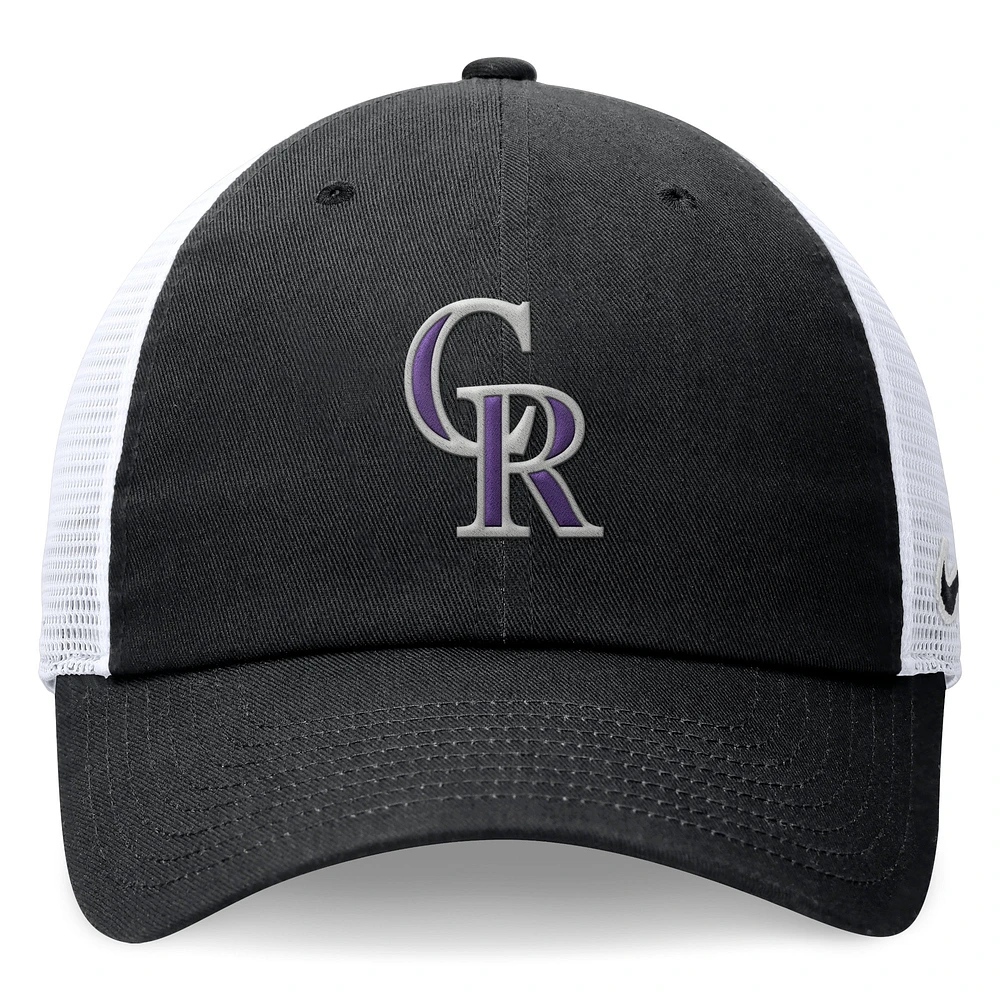 Men's Nike Black Colorado Rockies Club Trucker Adjustable Hat