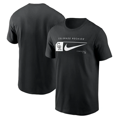 T-shirt Nike Colorado Rockies Fashion Graphic Swoosh pour homme, noir