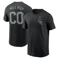 T-shirt Nike pour homme, noir, Colorado Rockies, Mile High, équipe locale