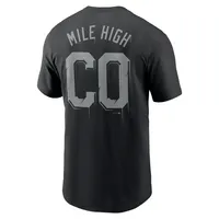 T-shirt Nike pour homme, noir, Colorado Rockies, Mile High, équipe locale