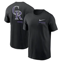 T-shirt à épaules dénudées Nike Colorado Rockies pour homme, noir