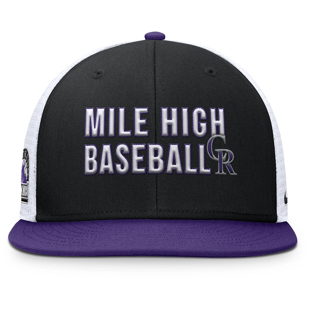 Casquette Snapback Nike Colorado Rockies Pro Trucker noire pour homme