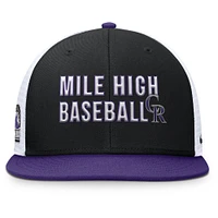 Casquette Snapback Nike Colorado Rockies Pro Trucker noire pour homme