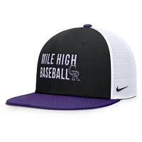 Casquette Snapback Nike Colorado Rockies Pro Trucker noire pour homme