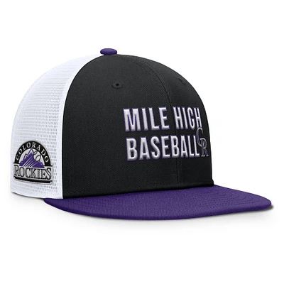 Casquette Snapback Nike Colorado Rockies Pro Trucker noire pour homme