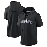 Sweat à capuche manches courtes Team Nike Colorado Rockies Springer pour homme - Noir
