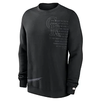 Men's Nike Black Colorado Rockies Statement Ball Game Fleece Pullover Sweatshirt