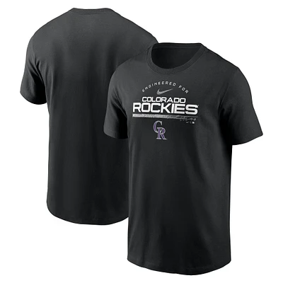 T-shirt Nike Colorado Rockies Team Engineered Performance pour homme, noir