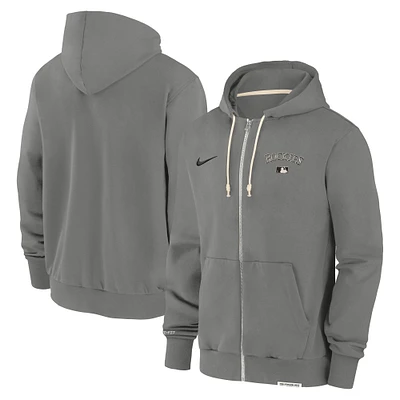 Men's Nike Charcoal Colorado Rockies Authentic Collection Travel Performance Full-Zip Hoodie