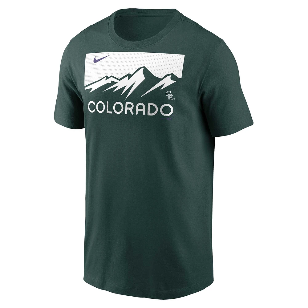 T-shirt Nike Charlie Blackmon vert Colorado Rockies City Connect Fuse avec nom et numéro pour homme