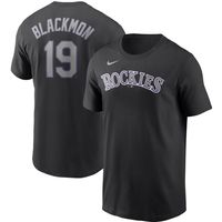 Men's Nike Charlie Blackmon Black Colorado Rockies Name & Number T-Shirt