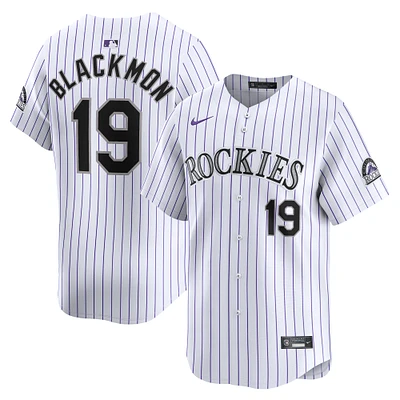 Maillot Nike Charlie Blackmon pour homme, blanc, Colorado Rockies, domicile limité, joueur