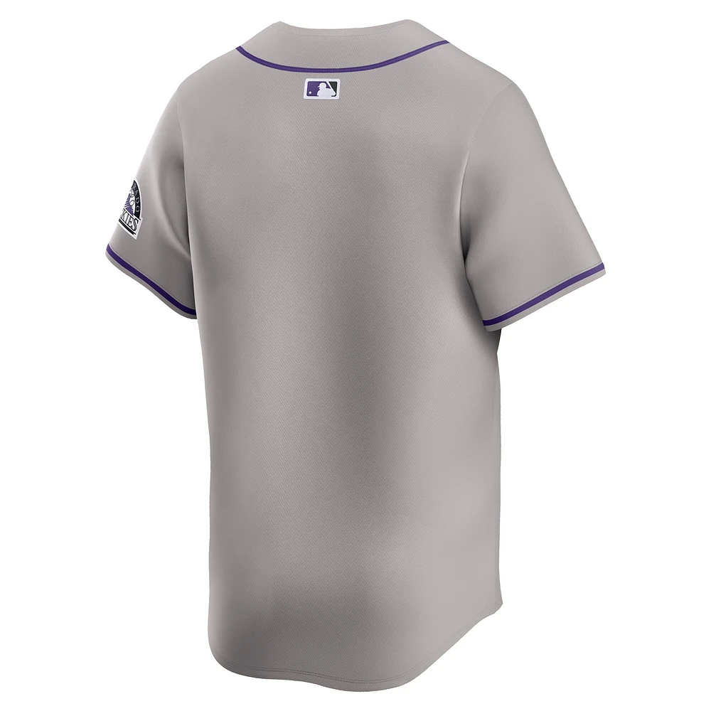 Maillot Nike Colorado Rockies Road Limited pour homme, gris
