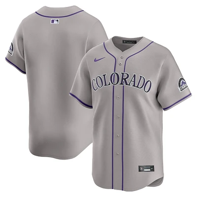 Maillot Nike Colorado Rockies Road Limited pour homme, gris