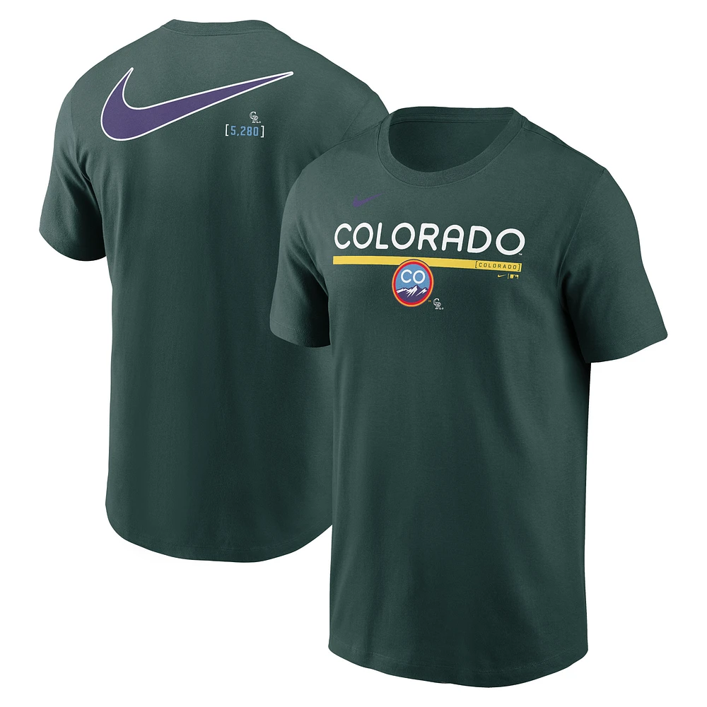 Men's Nike Green Colorado Rockies 2-Hit Speed City Connect T-Shirt