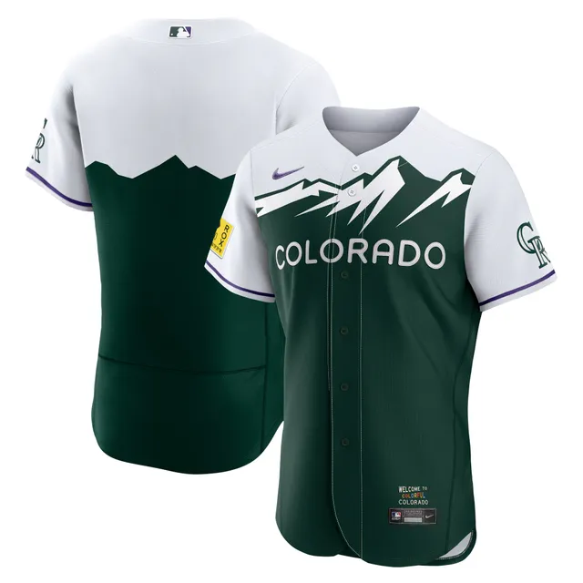 Men's Nike Charlie Blackmon White/Forest Green Colorado Rockies City Connect Replica Player Jersey, S