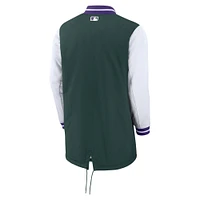 Veste Nike verte City Connect entièrement zippée pour homme Colorado Rockies