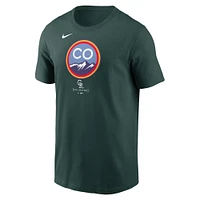 T-shirt Nike Colorado Rockies City Connect avec grand logo pour homme, vert