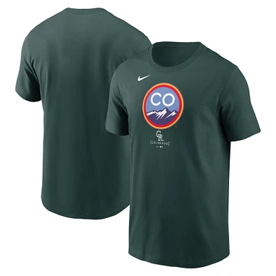 Men's Nike Green Colorado Rockies City Connect Large Logo T-Shirt