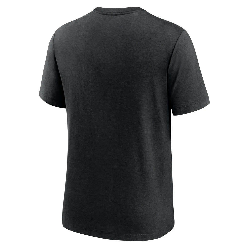 T-shirt à trois mélanges Nike Colorado Rockies Home Spin pour homme, noir chiné