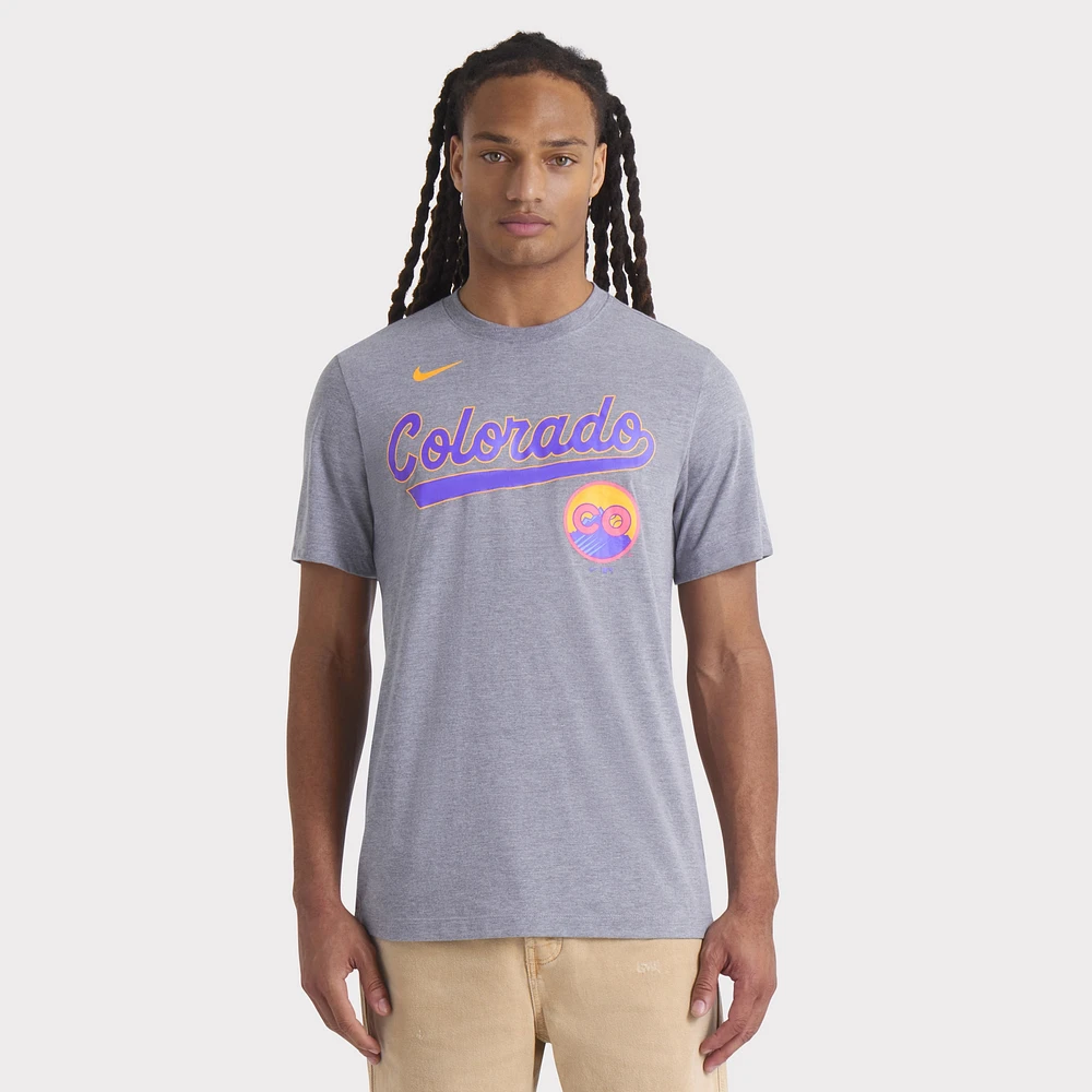 Men's Nike  Heather Charcoal Colorado Rockies 2025 City Connect Tri-Blend T-Shirt