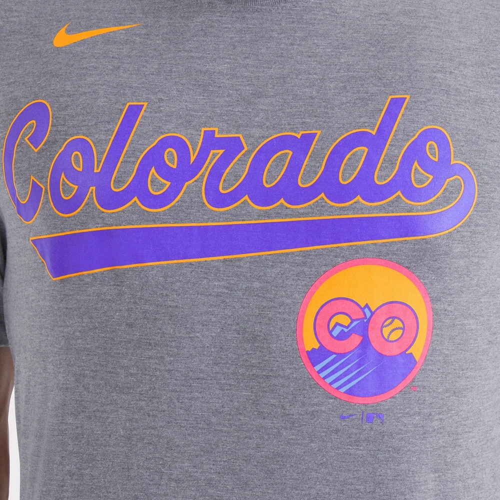 Men's Nike  Heather Charcoal Colorado Rockies 2025 City Connect Tri-Blend T-Shirt