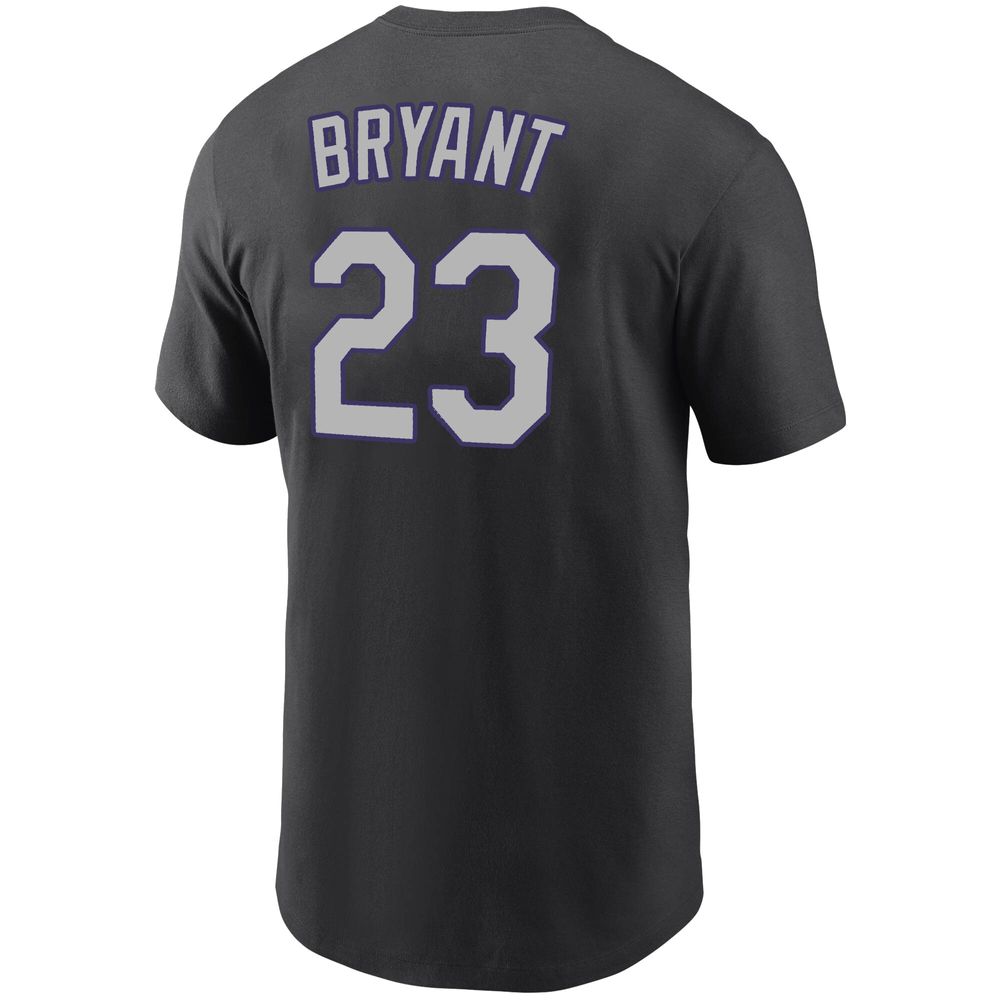 Men's Nike Kris Bryant Black Colorado Rockies - Name & Number T-Shirt