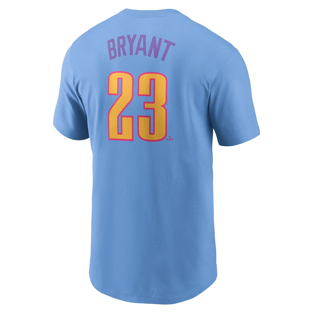 Men's Nike Kris Bryant Light Blue Colorado Rockies 2025 City Connect Fuse Name & Number T-Shirt