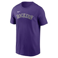 T-shirt Nike violet avec nom et numéro Fuse des Colorado Rockies de Kris Bryant pour homme