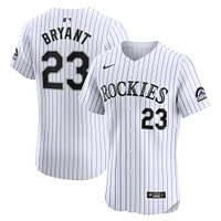 Maillot Nike Kris Bryant pour homme, blanc, Colorado Rockies, Domicile Elite