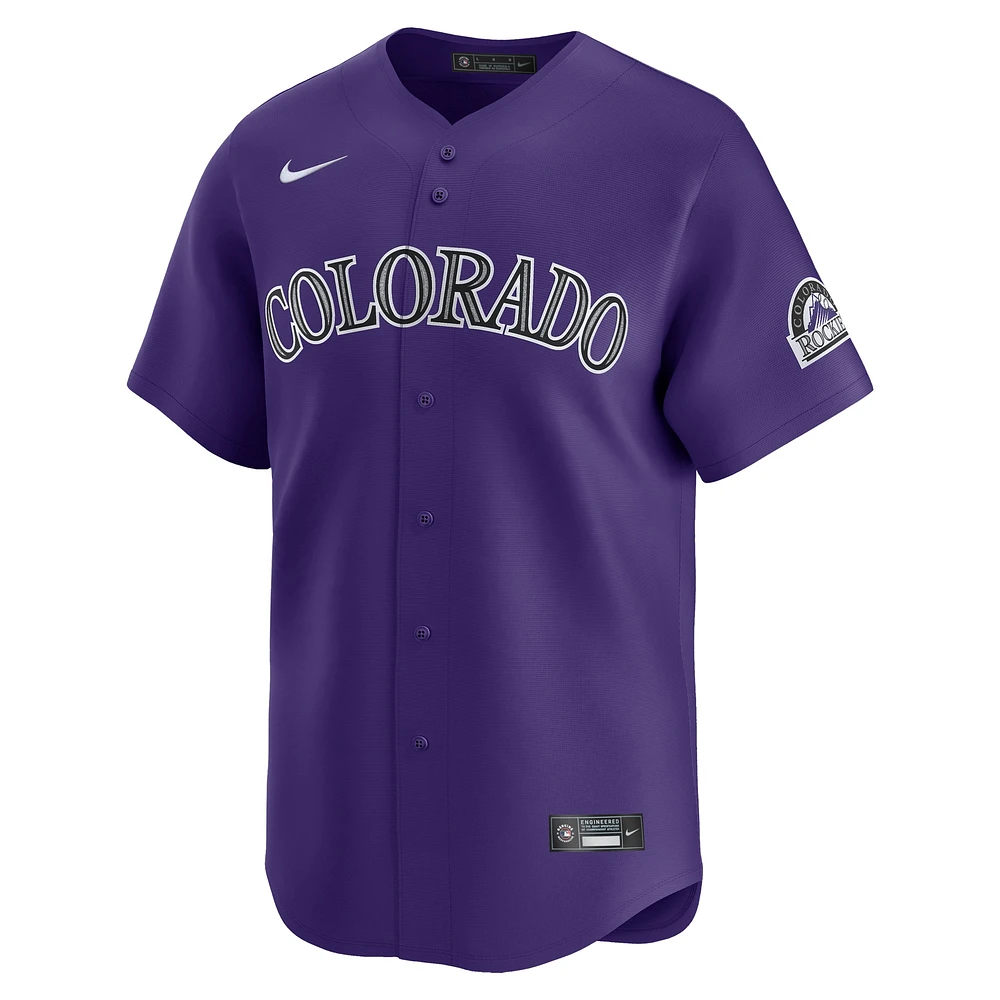 Maillot Nike Violet Colorado Rockies Alternate Limited pour homme