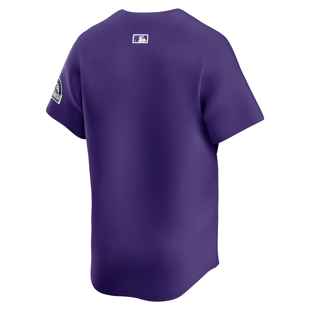 Maillot Nike violet Colorado Rockies Alternate Limited pour homme