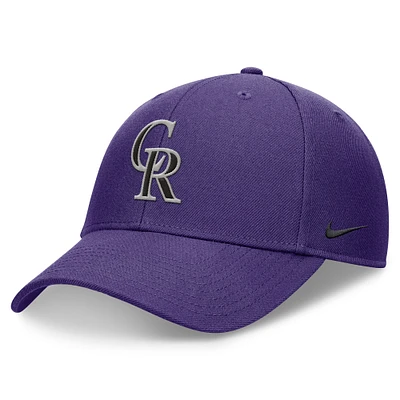 Casquette ajustable Nike Colorado Rockies Club Performance violette pour homme