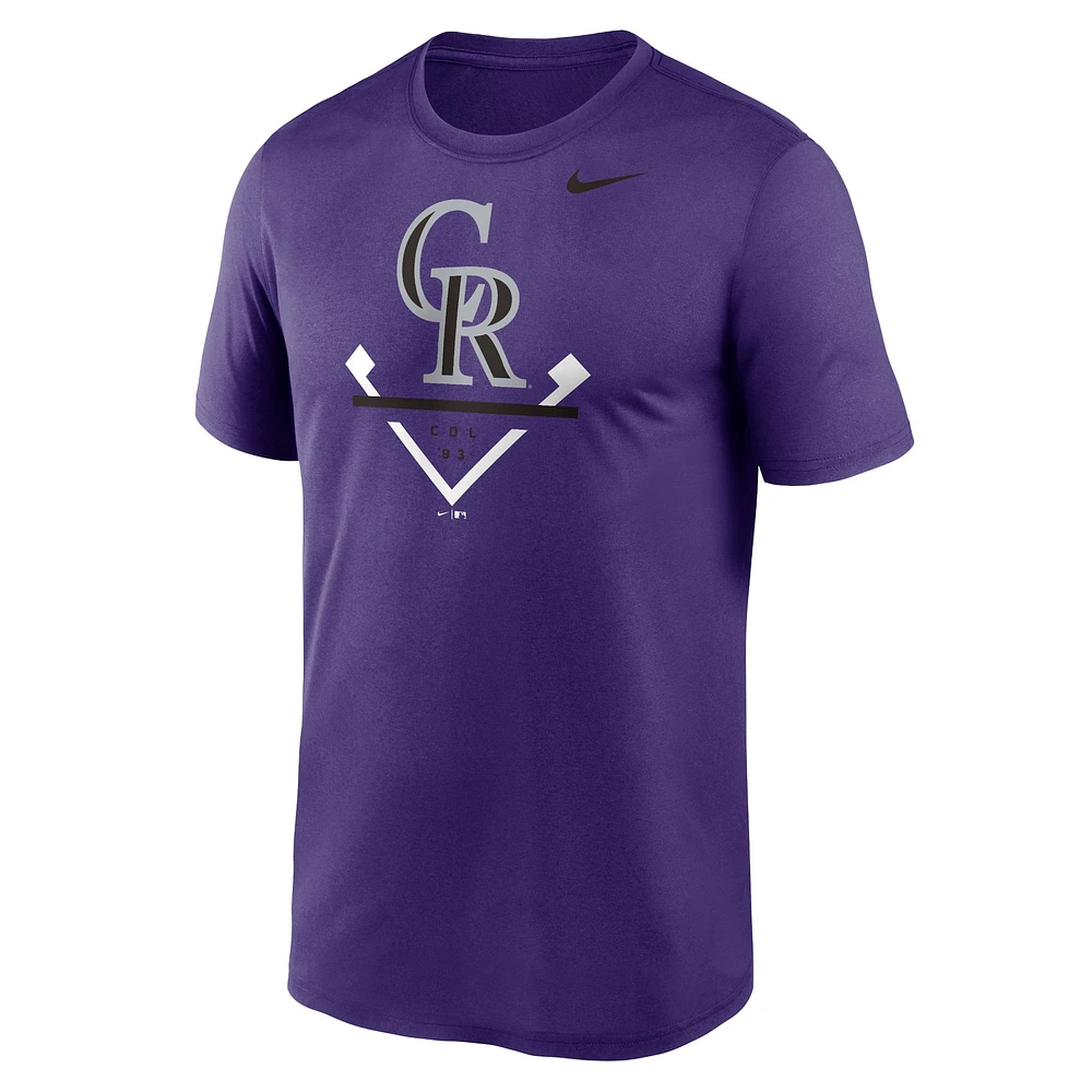 T-shirt Nike Colorado Rockies Icon Legend violet pour homme