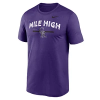 T-shirt d'entraînement Nike violet Colorado Rockies Local Legend pour homme