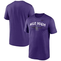 T-shirt d'entraînement Nike violet Colorado Rockies Local Legend pour homme