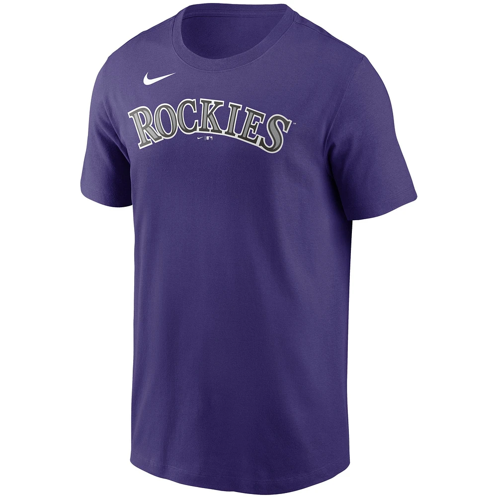 T-shirt Nike violet avec nom et numéro des Rockies du Colorado pour hommes