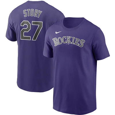T-shirt Nike violet avec nom et numéro des Rockies du Colorado pour hommes