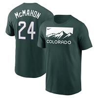 T-shirt avec nom et numéro Nike Ryan McMahon pour homme, Colorado Rockies City Connect, vert