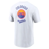 T-shirt Nike blanc à imprimé City Connect Colorado Rockies 2025 pour homme